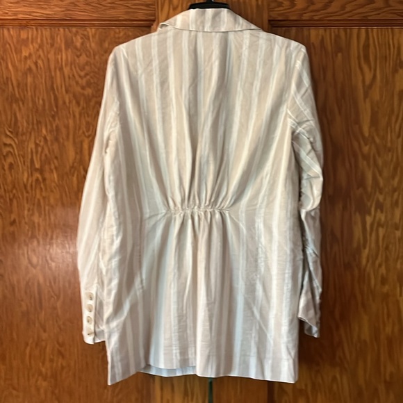 Free People Fern Stripe Oversize Linen Blend Blazer Size S NWT - Picture 12 of 14